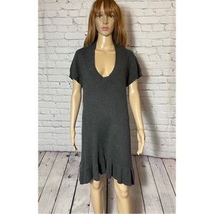 Vintageous Knit Cotton Cashmere Grey Tunic Dress Size M